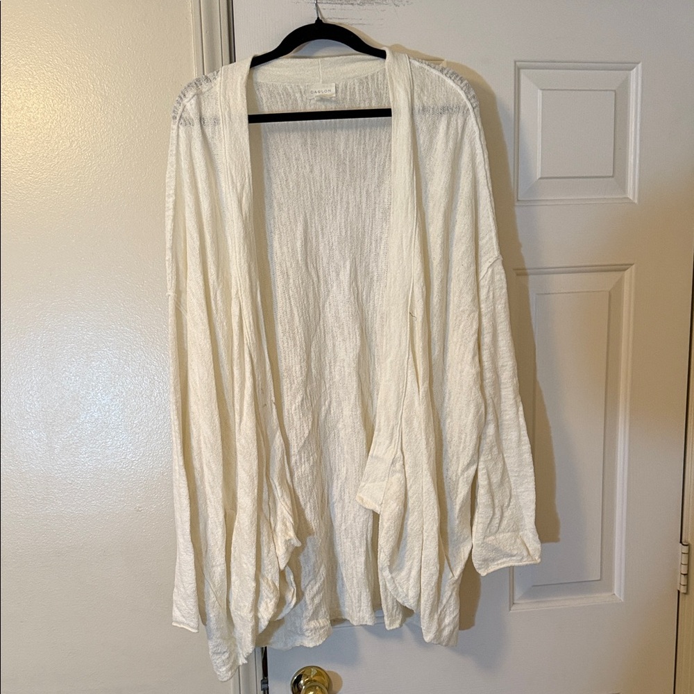 Caslon Cream Open-Front Cardigan